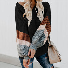 Load image into Gallery viewer, Get ready for the season with our charming colorful v - neck sweater. The perfect everyday outfit, this sweater is both - practical and stylish.