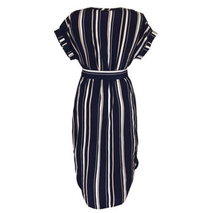 Striped Short Sleeve Women's Dress