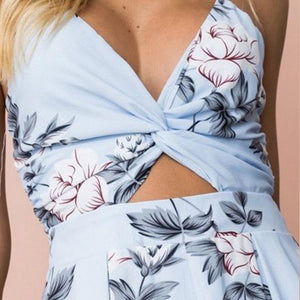 Elegant Floral Print Women's Playsuit