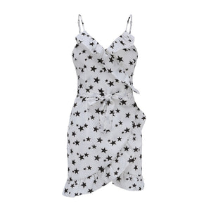 Red High Waist Polka Dot Ladies Dress