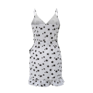 Red High Waist Polka Dot Ladies Dress