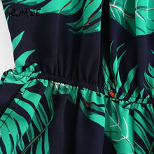 Load image into Gallery viewer, Tropical Vibes Off - Shoulder Leaf Print Women&#39;s Playsuit