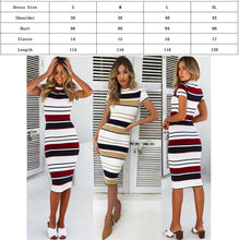 Load image into Gallery viewer, Striped Short Sleeve Ladies Dress