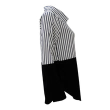 Load image into Gallery viewer, Long Sleeve Black and White Striped Women&#39;s Blouse