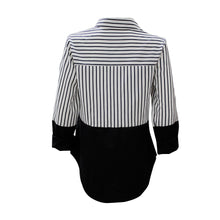 Load image into Gallery viewer, Long Sleeve Black and White Striped Women&#39;s Blouse