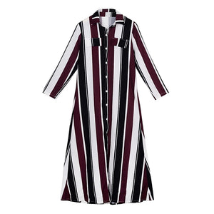 Striped Long Sleeve Maxi Dress