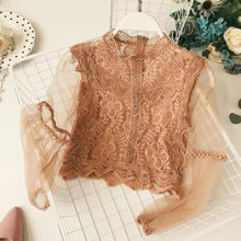 Load image into Gallery viewer, Long Sleeve Floral Design Lace Women&#39;s Blouse