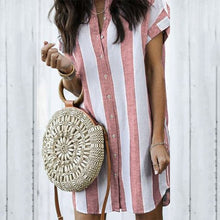 Load image into Gallery viewer, Striped Short Sleeve Casual Women&#39;s Dress