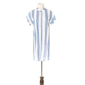 Striped Short Sleeve Casual Women's Dress