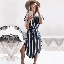 Load image into Gallery viewer, Striped Short Sleeve Women&#39;s Dress