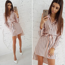 Load image into Gallery viewer, Striped Long Sleeve Casual Women&#39;s Dress