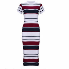 Load image into Gallery viewer, Striped Short Sleeve Ladies Dress