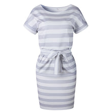 Load image into Gallery viewer, Striped Short Sleeve Women&#39;s Dress