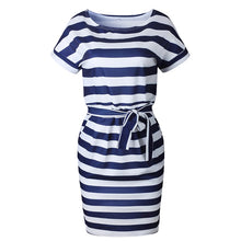 Load image into Gallery viewer, Striped Short Sleeve Women&#39;s Dress