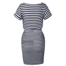 Load image into Gallery viewer, Striped Short Sleeve Women&#39;s Dress