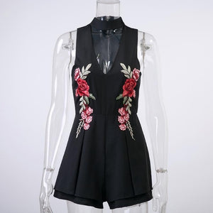 Elegant Floral Print Ladies Playsuit