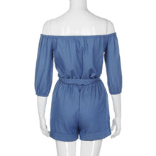 Load image into Gallery viewer, Blue Off - Shoulder Women&#39;s Playsuit