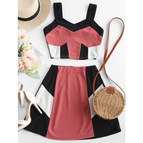 Women's Sleeveless Top and Skirt Set