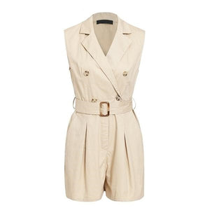 Elegant Deep V - Neck Ladies Playsuit