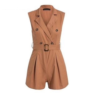 Elegant Deep V - Neck Ladies Playsuit