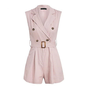 Elegant Deep V - Neck Ladies Playsuit