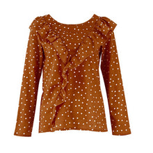 Load image into Gallery viewer, Elegant Ruffle Polka Dot Long Sleeve Women&#39;s Blouse